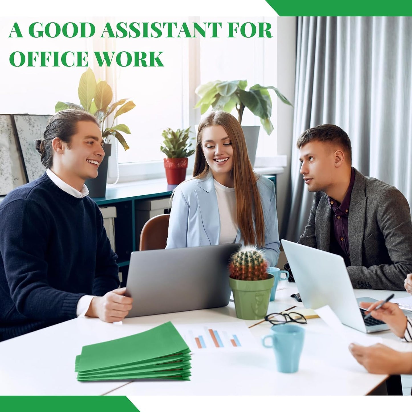 12 Pcs Classification Folders Letter Size, Back to School Supply for Teacher, Student, 1 Divider Pressboard File Folder Bulk with 2 Fasteners, 3.5 Inch Expanding File Organizer (Green)