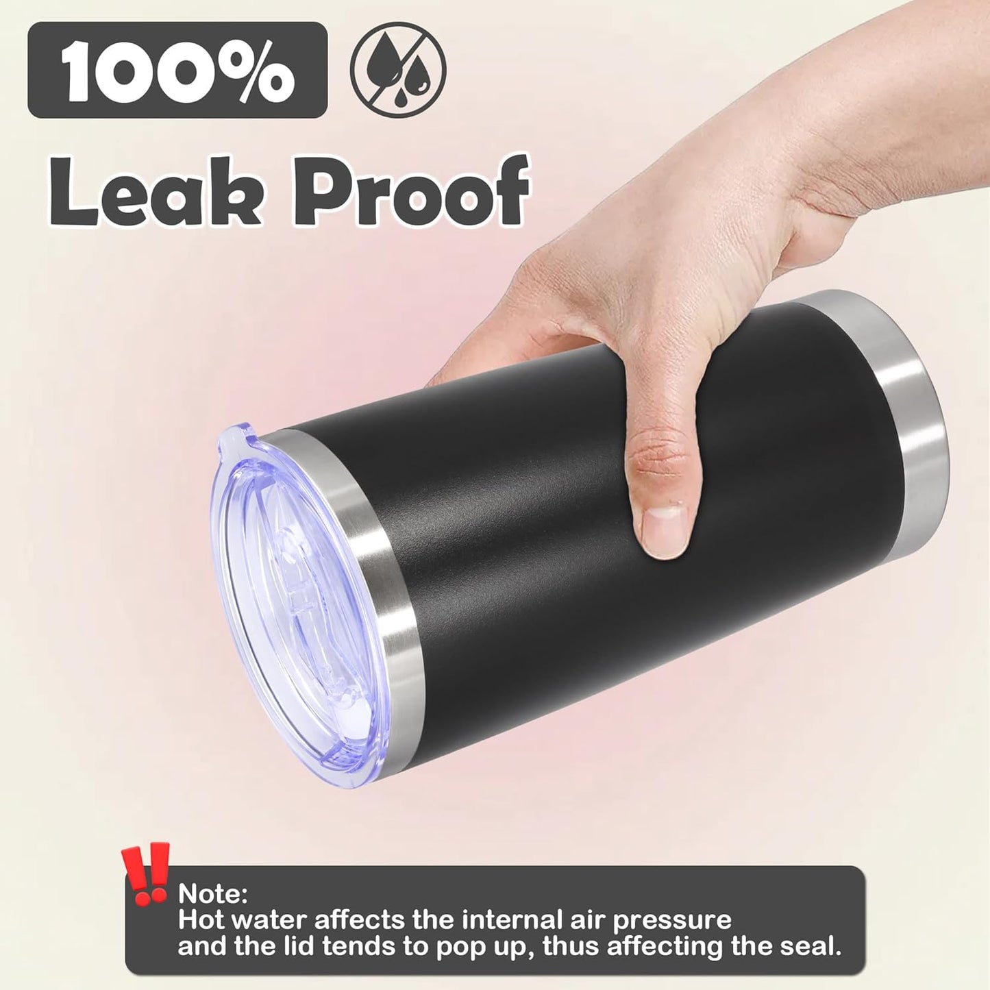 20oz Tumbler Bulk Stainless Steel Tumbler Cup with Lid Vacuum Insulated Double Wall Travel Mug, Durable Powder Coated Travel Coffee Tumbler Mug for Hot & Cold Drinks, Black,12 Pack