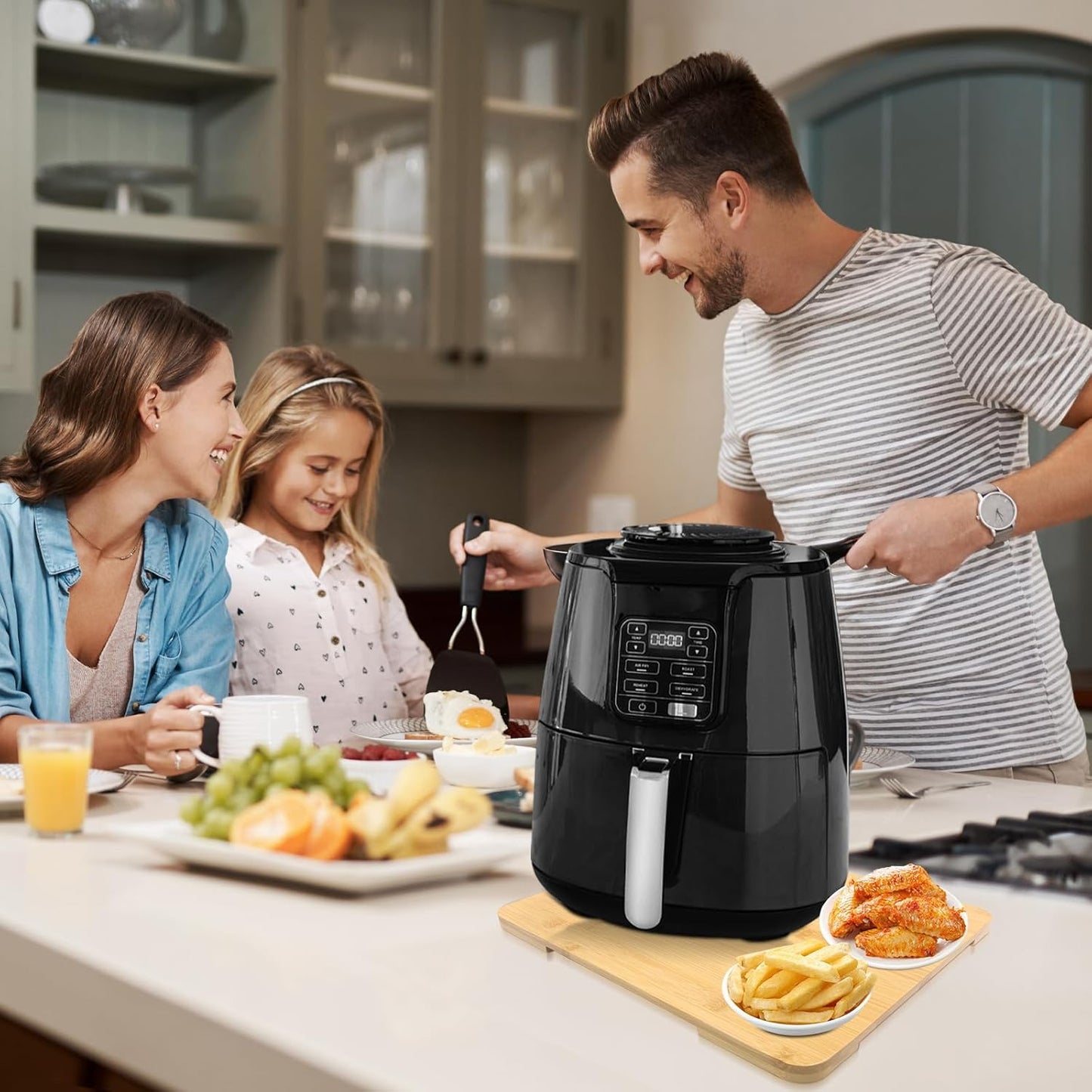 360° Rolling Tray Bamboo Appliance Slider for Kitchen Appliances, for Breville Espresso Machine Accessories, Sliding Tray for Coffee Maker Appliances Mat Easily from Under The Cabinet Natural13"×15.7"