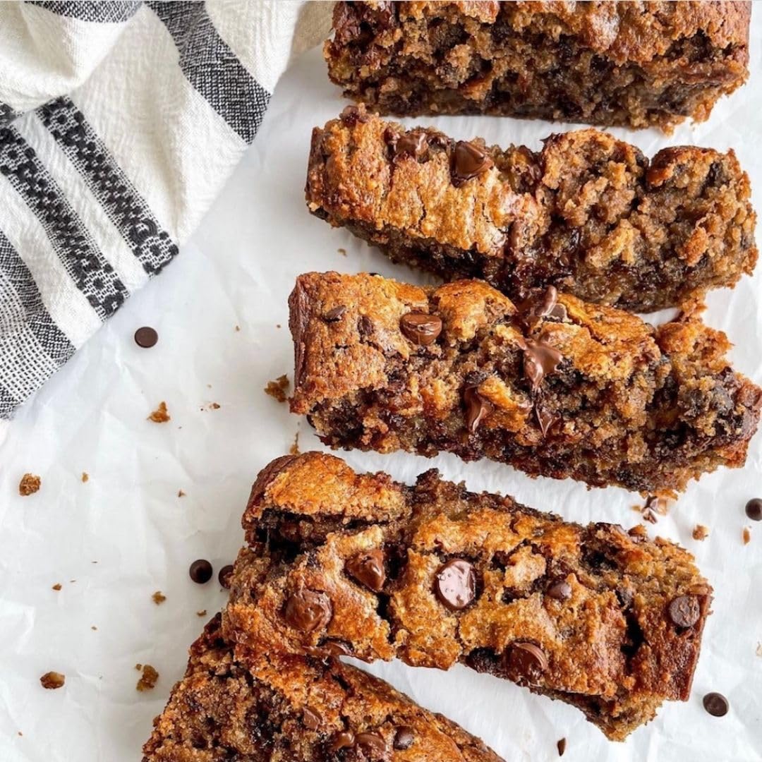 GoNanas Chocolate Chip Oat Flour Banana Bread Mix, Suitable for Plant Based Vegan Diets, Gluten Free Dairy Free Snacks, Healthy Snacks For Adults, Muffin Mix, Nut Free, Cupcakes Dessert, NON-GMO, 4pk