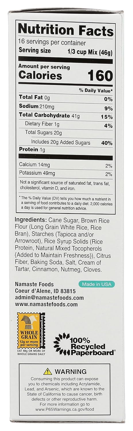 Namaste Foods, Gluten Free Spice Cake Mix, Allergen-Free,26 Oz (Pack of 6)