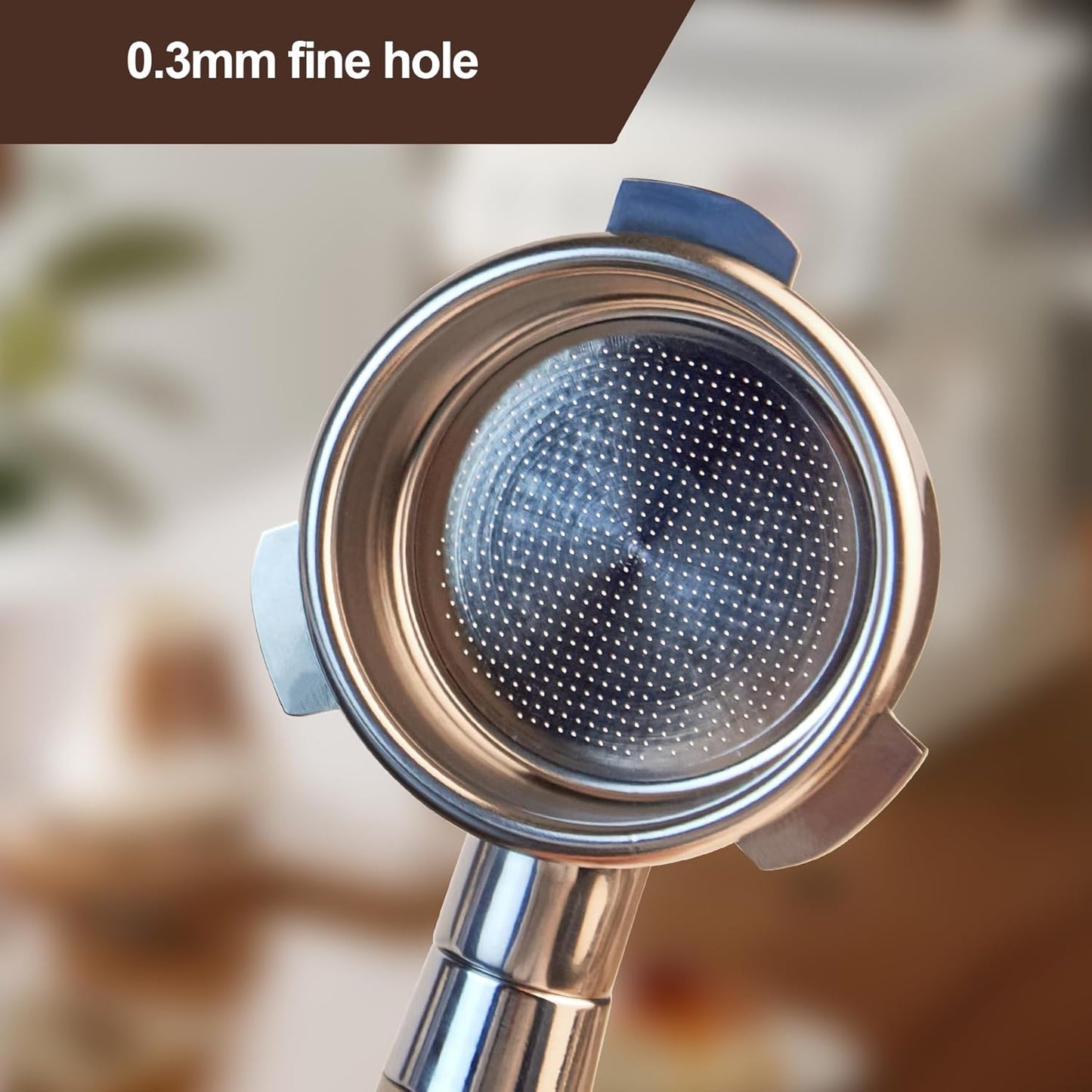 54 mm Bottomless Portafilter with Puck Screen, 3 Ears Espresso Portafilter Compatible with Breville Barista Express Machines,Stainless Steel Por tafilter and Maple Handle