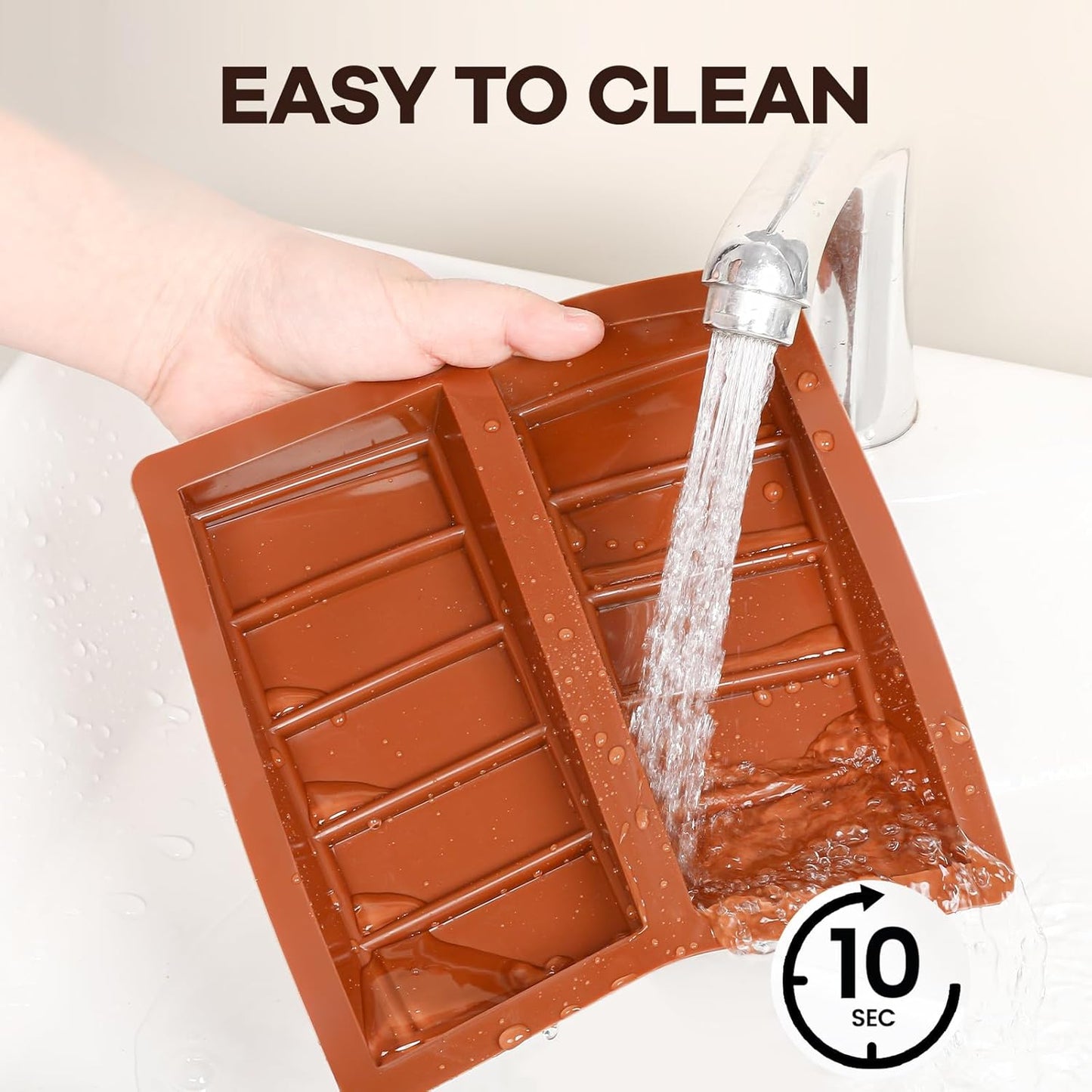 Dubai Chocolate Molds 1 Inch Deep, Silicone Chocolate Bar Mold – Non-Stick, Flexible, Large and Thick Homemade Chocolates, Candies, and Desserts - Set of 2