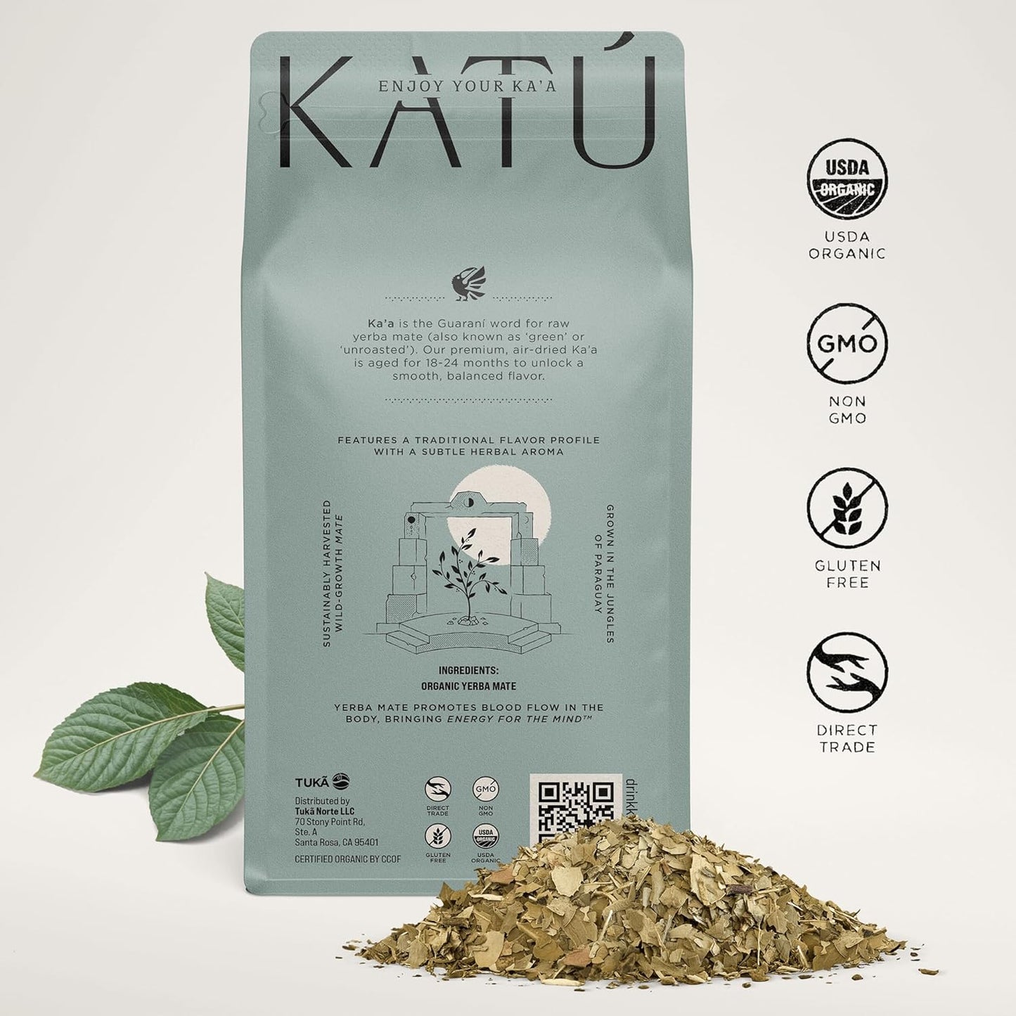Katú Ka’a + Rosella Yerba Mate Tea – Variety 2-Pack (1 x Ka’a + 1 x Rosella, 500g Each) – Organic Loose-Leaf Blend with Hibiscus, Peppermint & Stevia – 1kg Total