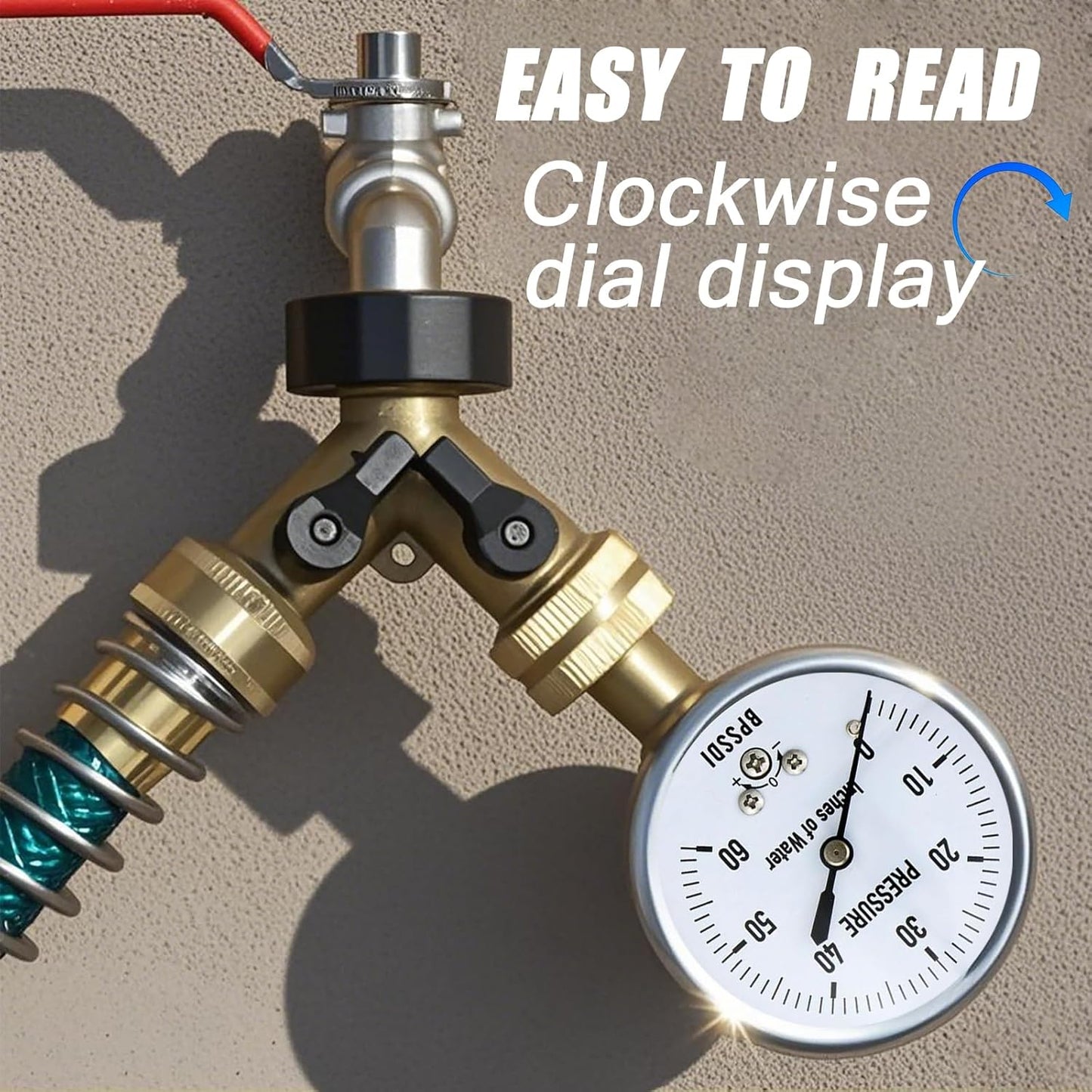 0-60 Inches of Water Column Gauge, Low Pressure Gauge, Capsule Gauge, 304 Stainless Steel Case, 2.5" Dial Size, 1/4" NPT Lower Mount, Zero Adjustment, for Air Water Gas Pressure Test