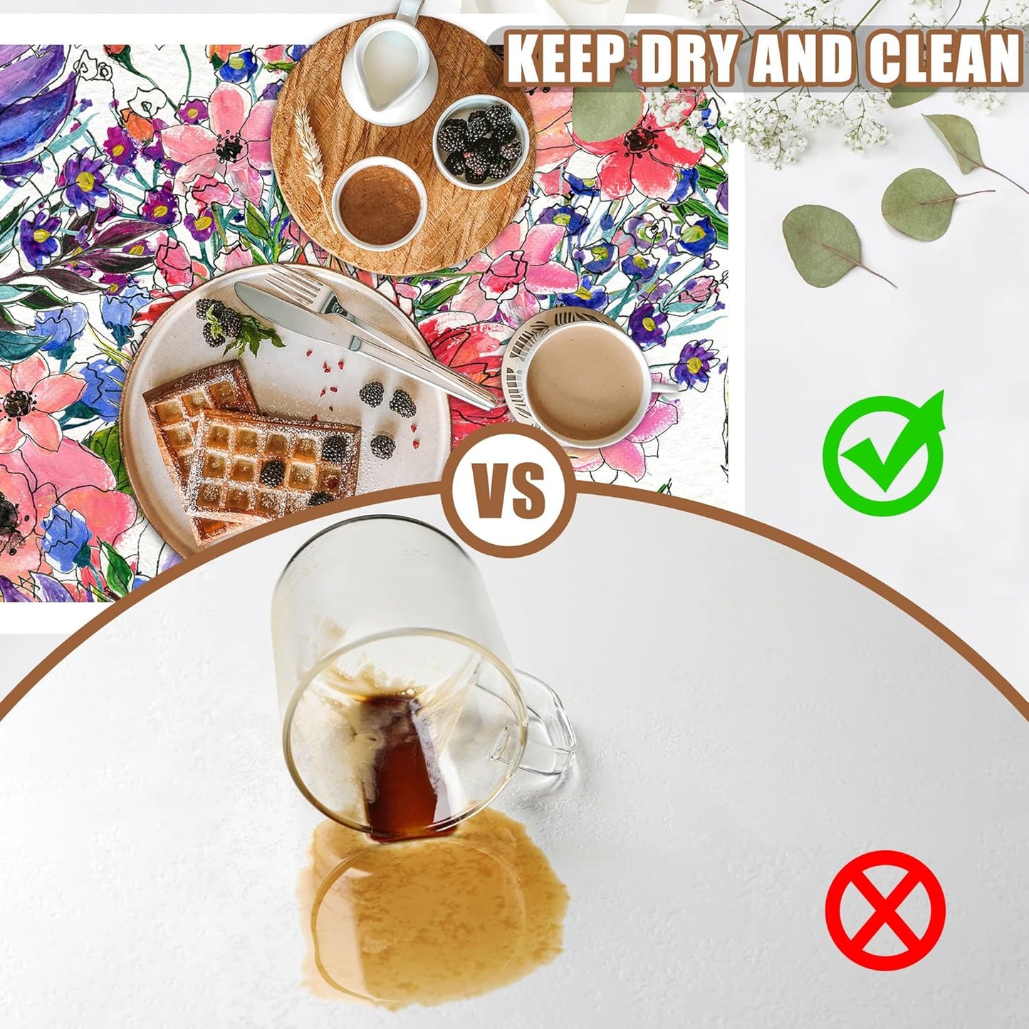 Dish Drying Mat Watercolor Colorful Floral Coffee Bar Mat for Countertop Absorbent Rubber Backed Hide Stain Dish Drainer Rack Pad Coffee Maker Espresso Machine Dining Room Decor 15.7 x 23.6 Inch