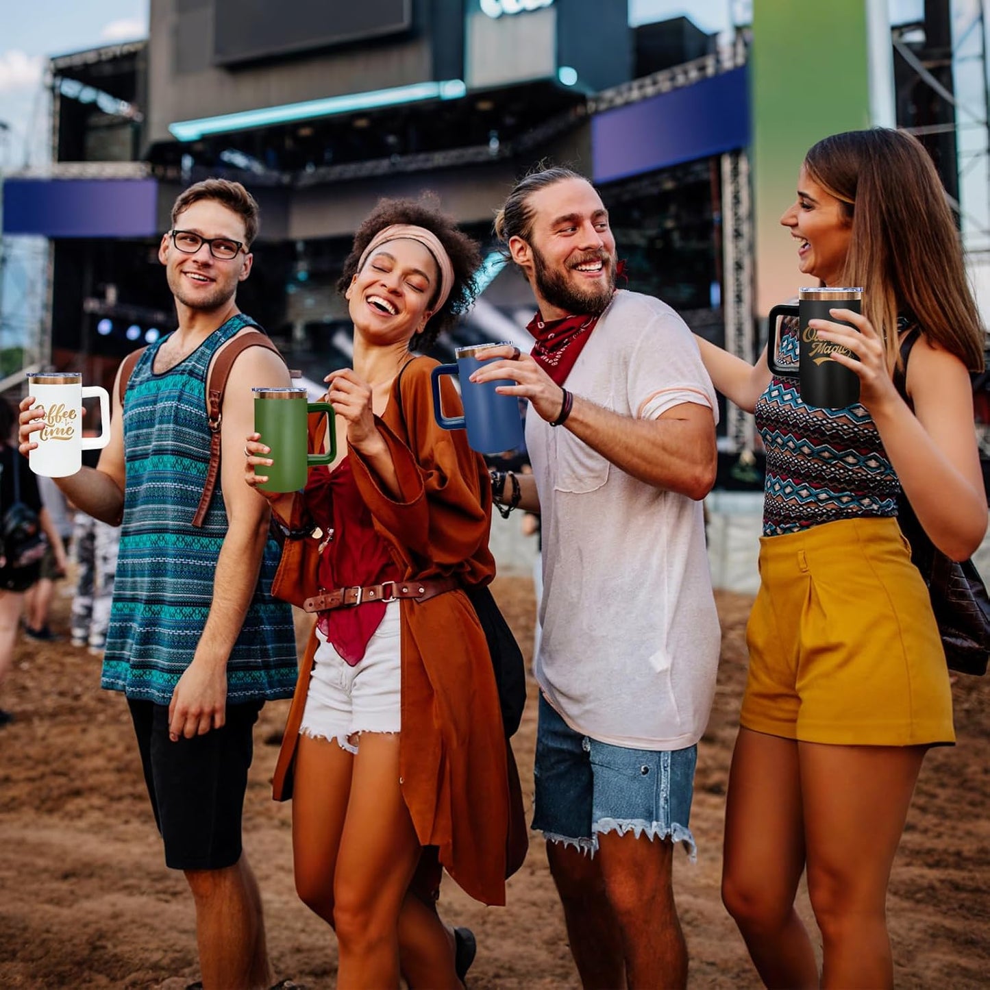 20 oz Insulated Coffee Mug with Lid, Stainless Steel Coffee Tumbler Bulk, Double Wall Vacuum Travel Mug with Handle, Leakproof Powder Coated Coffee Cups for Hot and Cold Drinks (Red,1 pack)