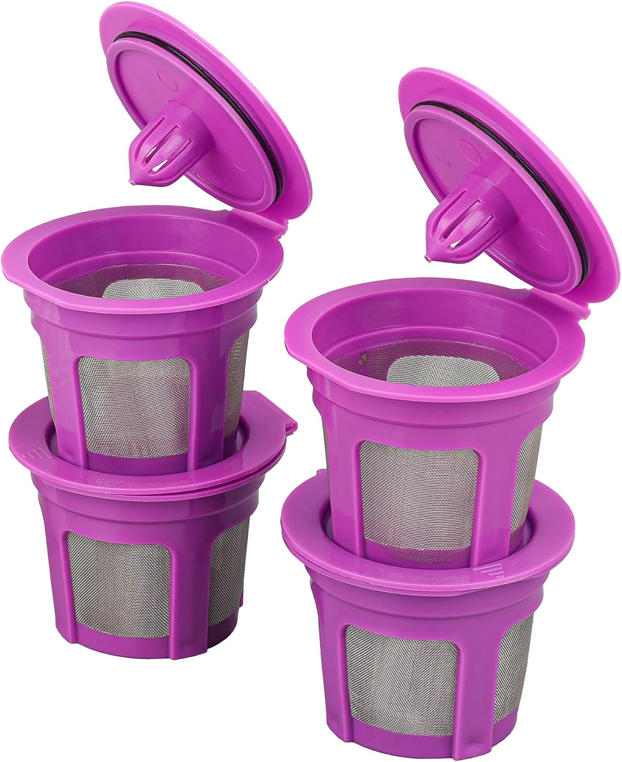 4 Pack K Cups Coffee Filters Compatible with Keurig Brewers 1.0 and 2.0Coffee Makers - Universal Kcup Filters Fit Refillable Kcup Coffee Pods