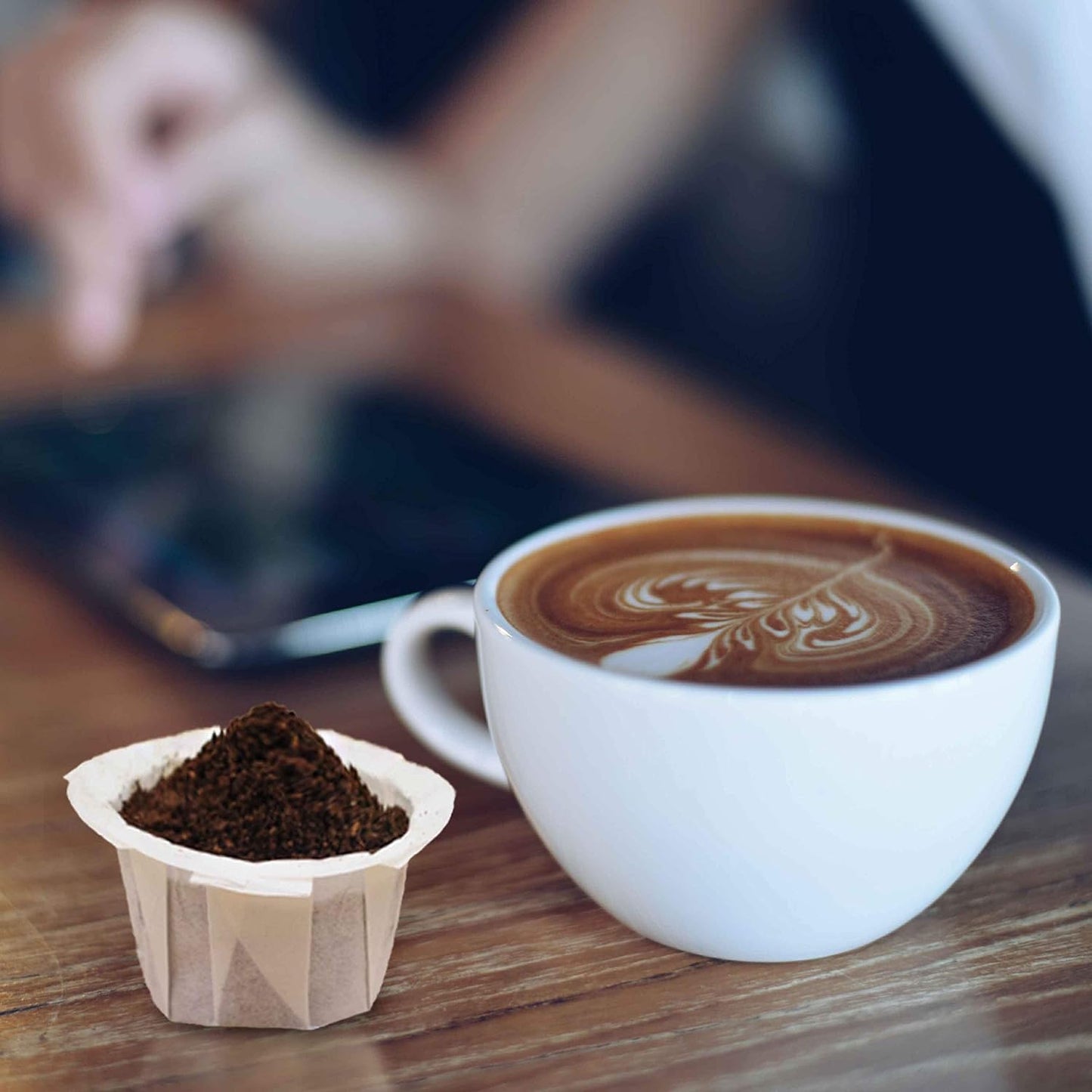 Disposable Coffee Filter Paper for Keurig Brewers Single Serve 1.0 and 2.0, 200 Count Replacement Coffee Filter Paper Liner Compatible with All Reusable K Cup Coffee Pod, Refillable Capsule, White