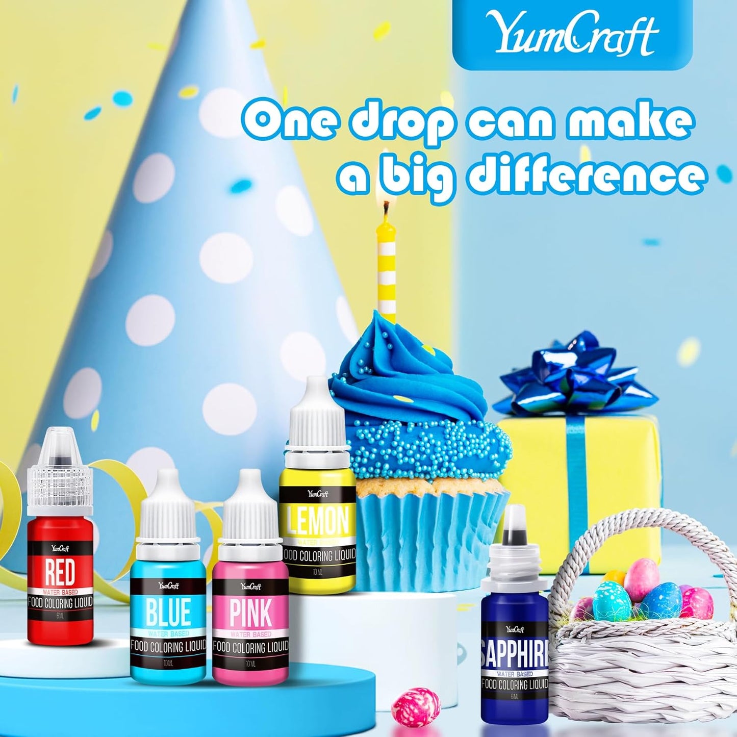 Food Coloring Liquid - Vibrant Color Food Coloring for Cake Decorating, Baking, Easter Egg, Icing - Tasteless Food Color Dye for Fondant, Cooking, Slime, Airbrush (White, 8 Fl.oz)