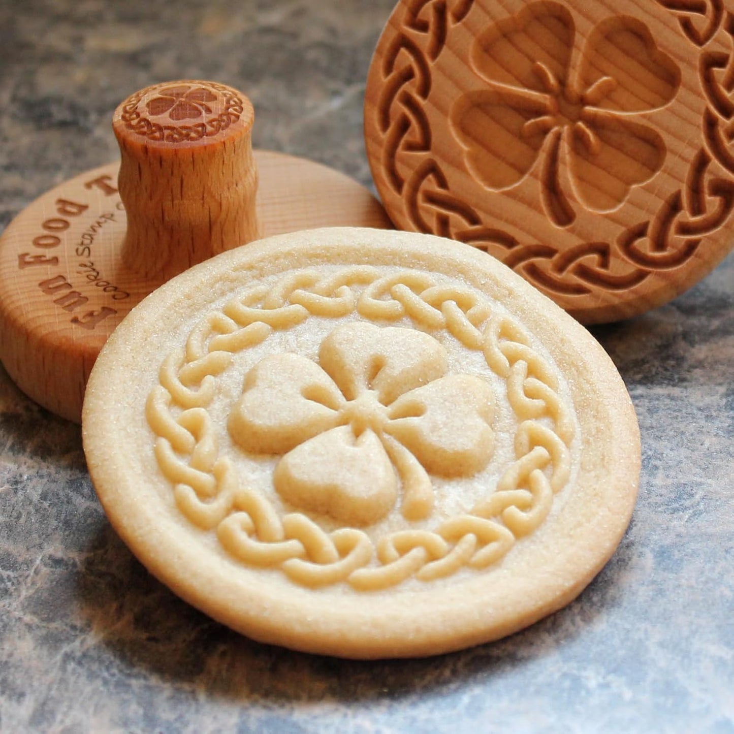Wood Cookie Stamp, 2.5 Inch (4 Leaf Clover CS-117)