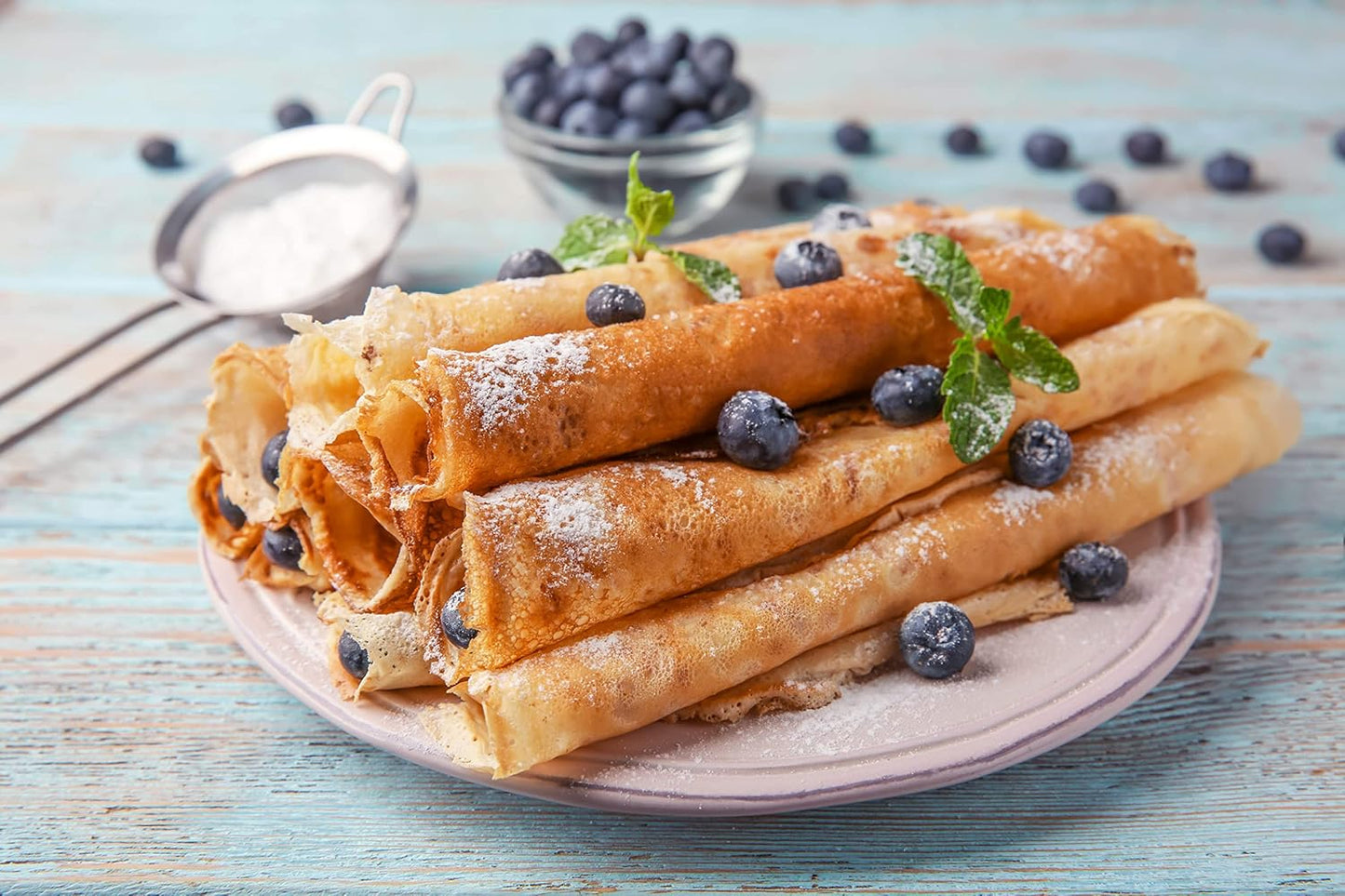 Classic Rolled Hotcakes Crepe Mix by American Table, Made with American-Grown Organic Wheat Flour & Pure Vanilla, French-Style, Non-GMO, Low Sugar, No Preservatives, Quick Prep, Makes 72 Crepes (14 oz, Pack of 3)