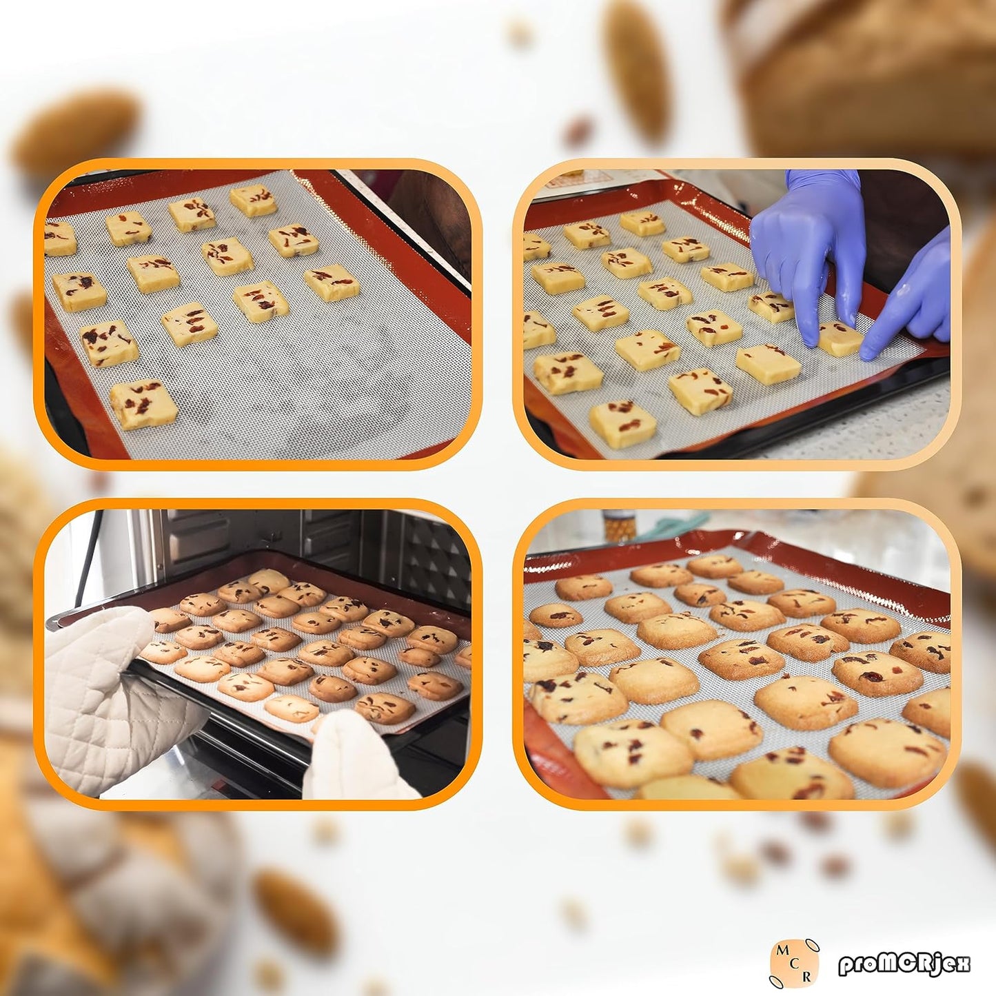 Silicone Baking Mats Half Sheet Non-Stick Cookie Sheet for Baking Silicon Baking Mat Set (12"x 16"Pack of 2)