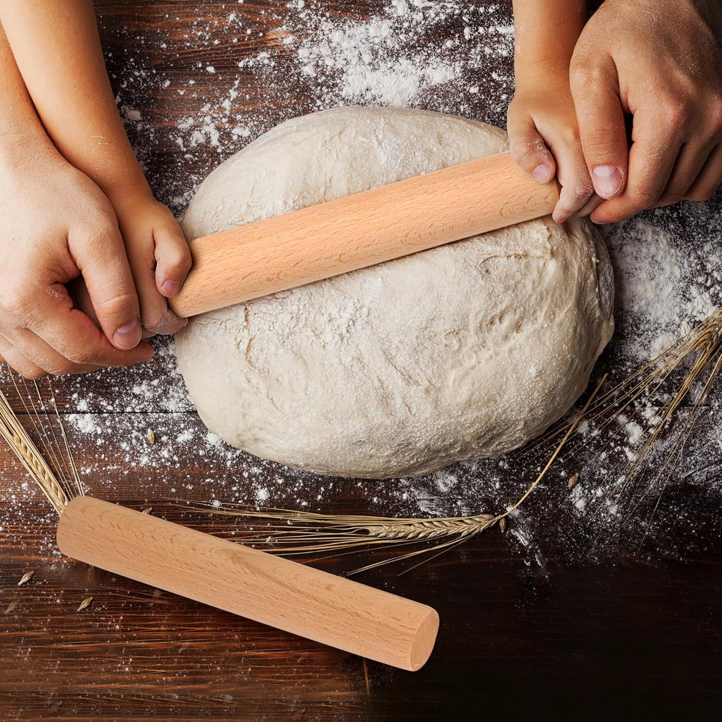 15 Pcs Small Wooden Rolling Pin for Dough, 6 Inch Dumpling Rolling Pin for Baking, Mini Kitchen Wood Rollings Pins for Pizza, Bread, Home Cooking