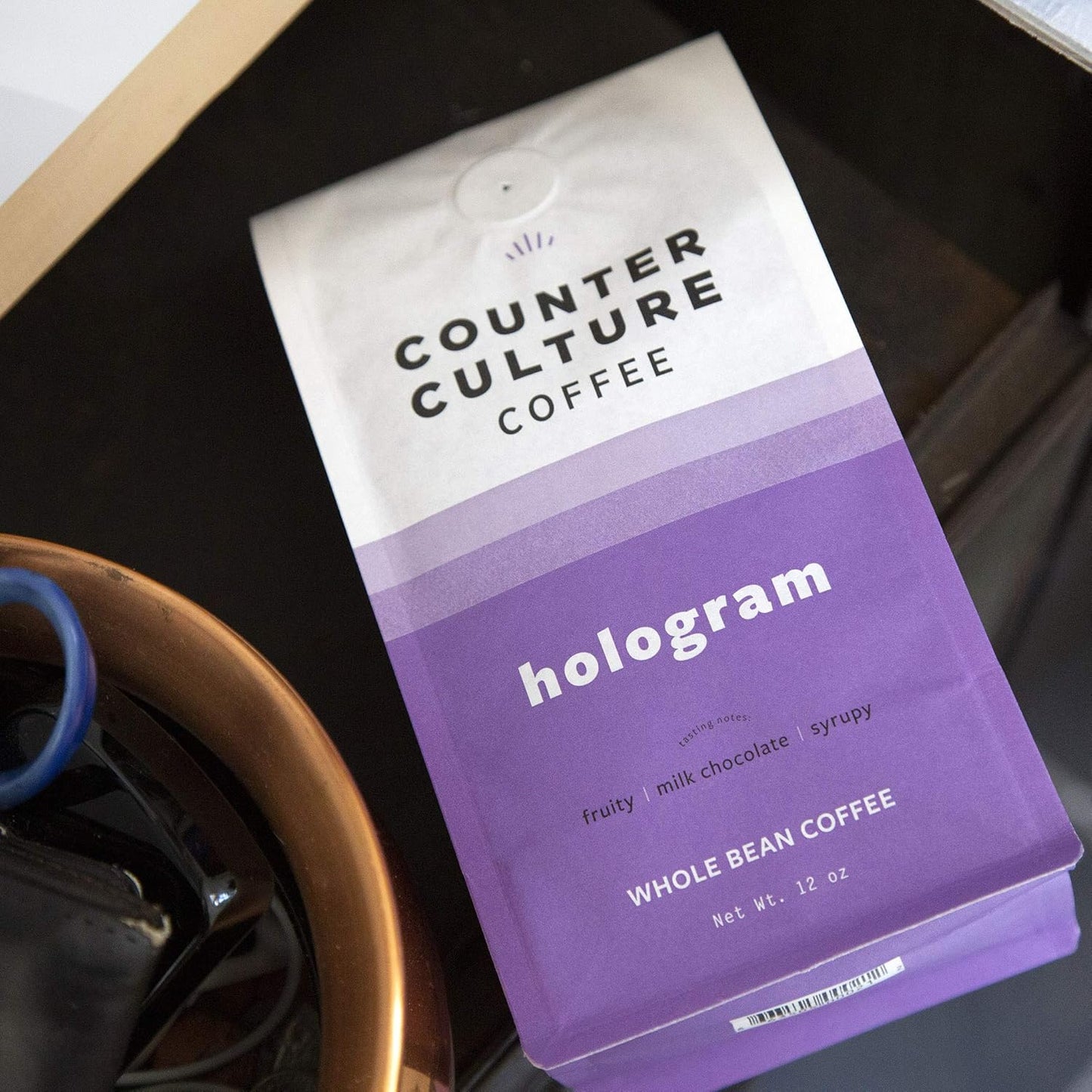 Counter Culture Coffee Hologram - Medium Roast, Sustainably Farmed, Kosher, Whole Bean Coffee, 12 oz (1 Bag)