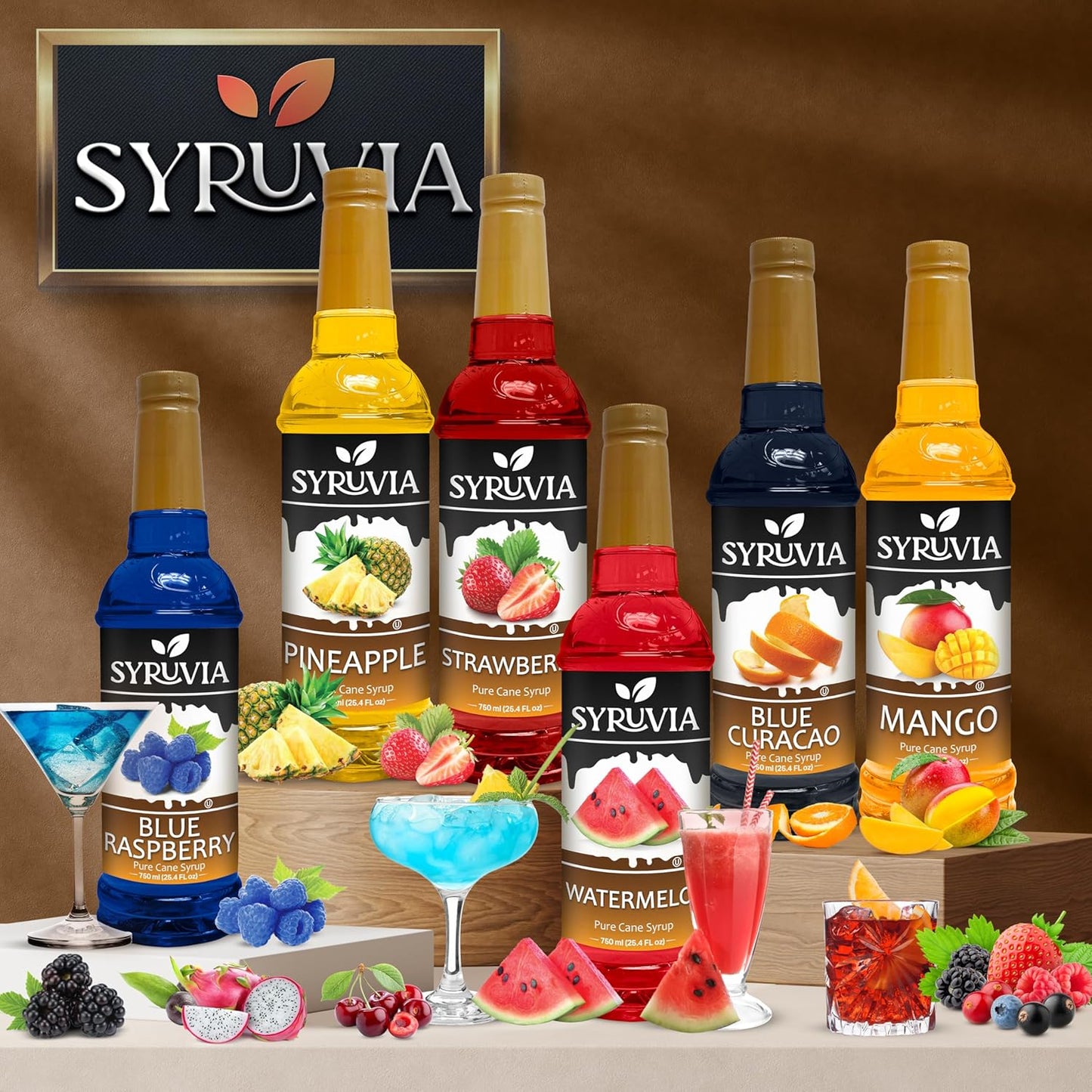 Syruvia Watermelon Syrup (25.4 fl oz) - Refreshing Watermelon Flavor in Every Drop – Kosher, Gluten-Free, Perfect for Elevating Your Culinary and Beverage Adventures