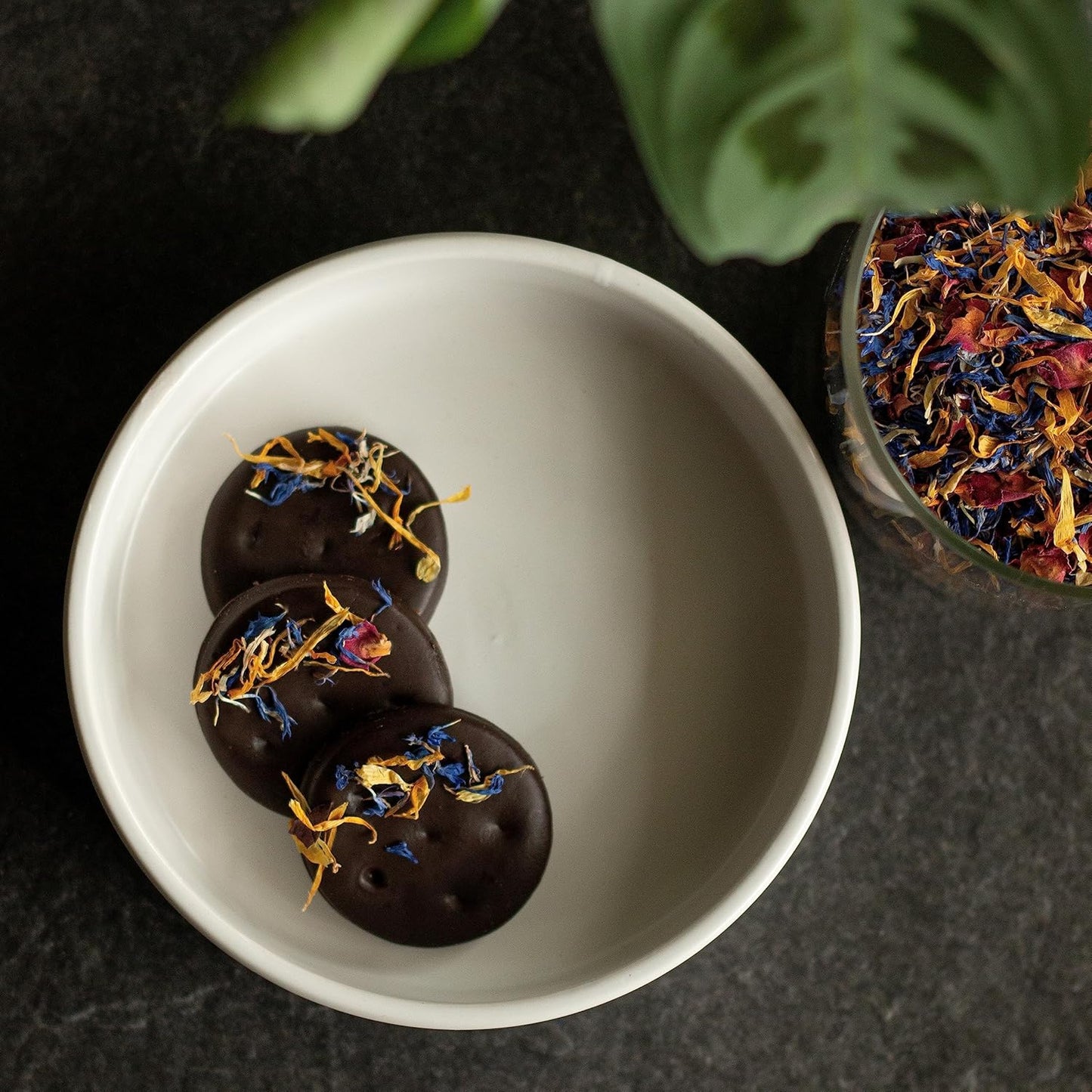 MagJo Naturals Brilliant Flower Petal Blend - Edible blend of calendula, blue cornflower and rose petals, all natural, food-grade, dried floral mix for baking, cocktails & garnish, Packaged in the USA