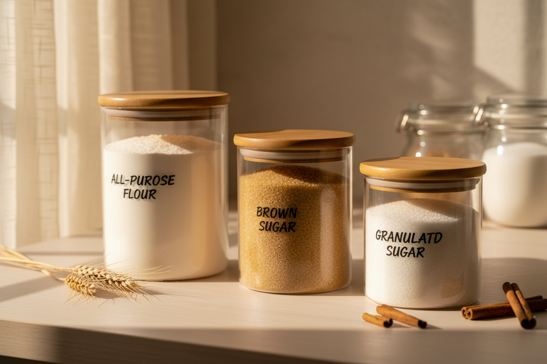 Flour and Sugar Storage: Fresher bakes, cleaner counters, zero clumps
