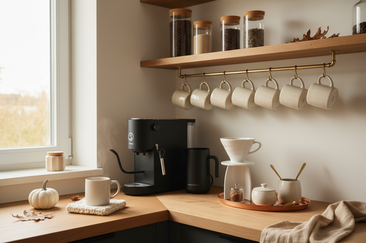 Home Coffee Bar Setup (Late-Fall Edition): Cozy mornings start at your countertop