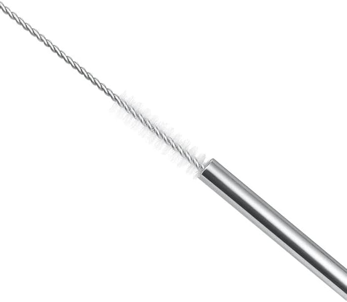 10 Pcs Stainless Steel Straws, Reusable Drinking Straws, 5 Straight + 5 Bent Metal Straws Set With 2 Pcs Cleaning Brushes (Silver, 10.5 Inch)