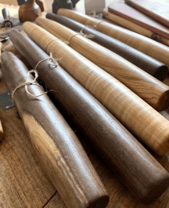 Handmade French Rolling Pin. Tapered Rolling Pin. Wooden Rolling Pin. Handmade In Kentucky. (Walnut, Set (12 Inch & 20 Inch))