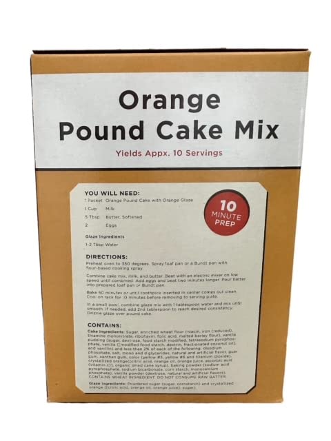 A Blend Above Orange Pound Cake Mix, Easy to Bake, 10 Minute Prep, 10 Servings, Delicious Orange Drissle, Moist and Rich Pound Cake, 0 Grams of Fat