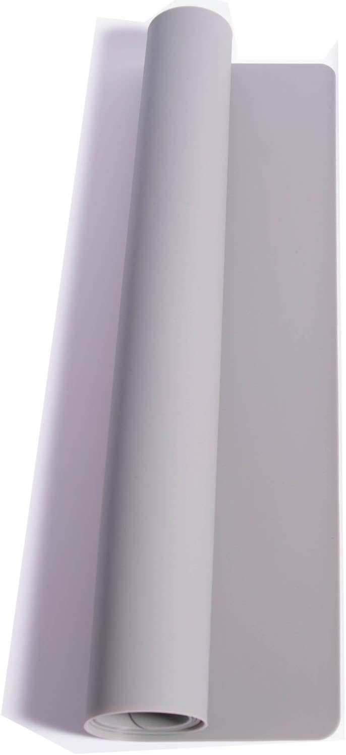 23.62" by 15.75" Extra Large Mulitpurpose Silicone Placemat,Countertop Protector, Kitchen Counter Mat, Table Mat, Heat Resistant, Washable, Non Slip (Gray)…