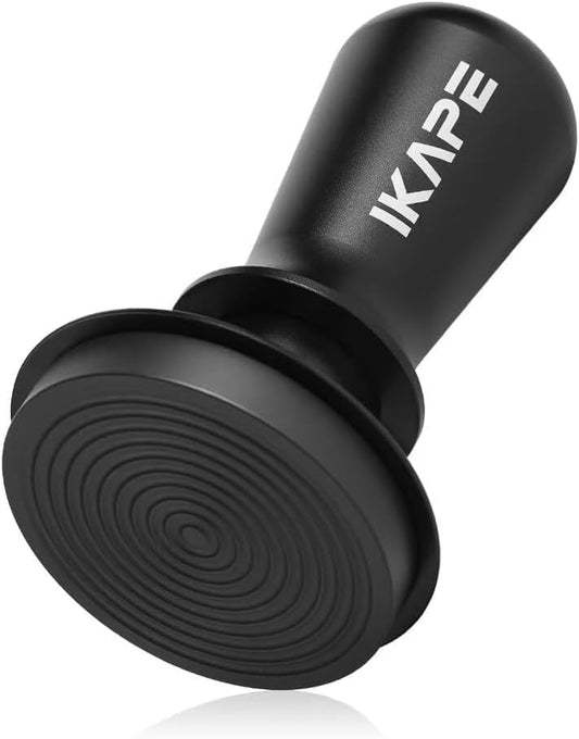 IKAPE 58.35mm Espresso Tamper, Spring-loaded Calibrated Tamper with Titanium Ripple Plating Base, Compatible with Over 58MM Espresso Bottomless Portafilter