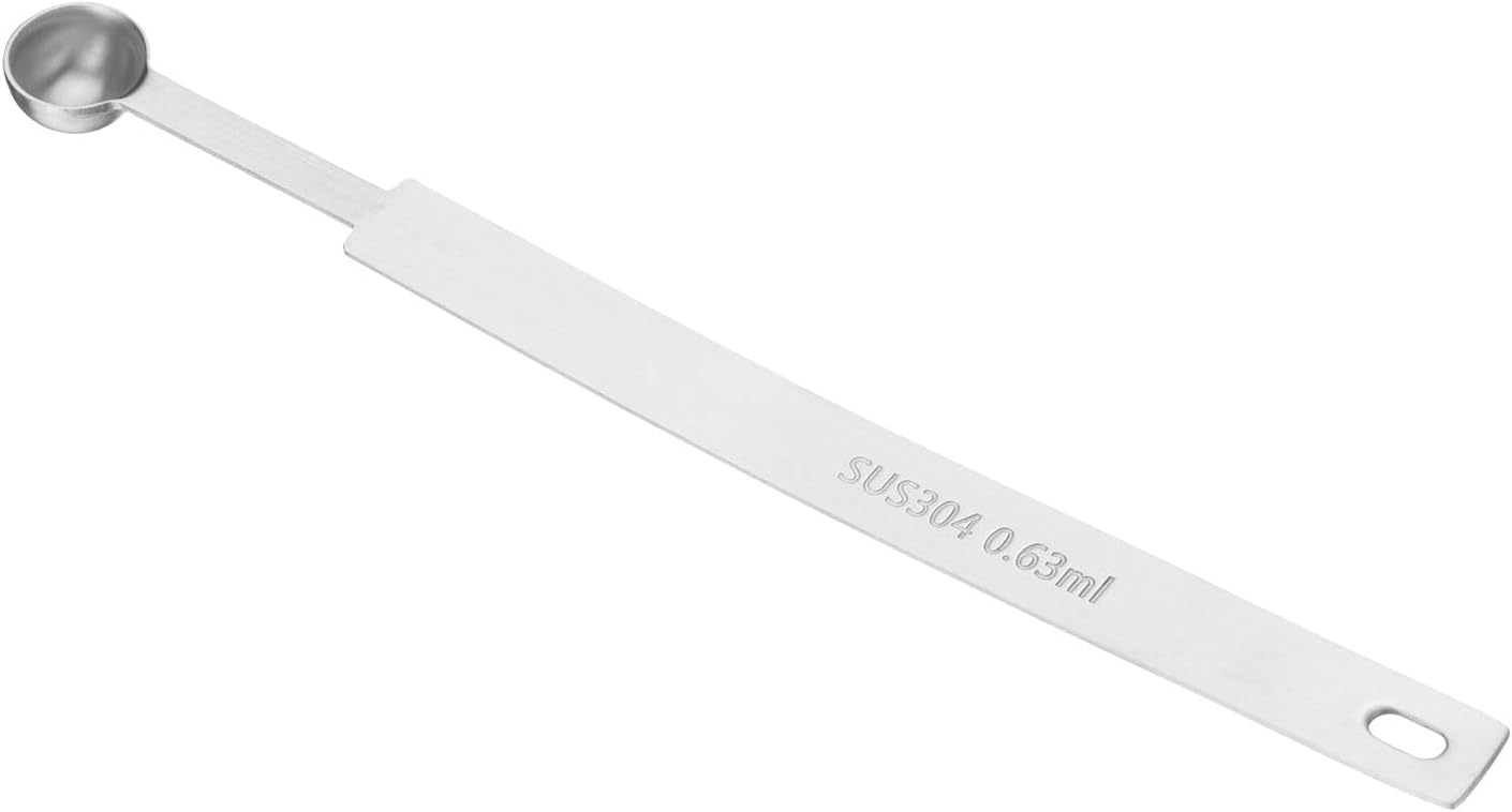 HARFINGTON Single Measuring Spoon 1/8tsp (0.63ml) Teaspoon/Tablespoon 304 Stainless Steel Single Tiny Square Bowl Measuring Spoon Long Handle Measure Scoop
