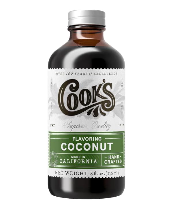 Cook's, Coconut Flavoring for Cakes, Cookies, Pastries, Ice Creams, Smoothies, 8 oz