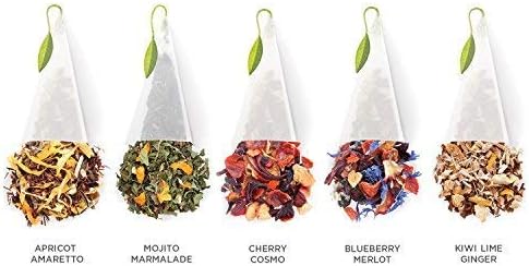 Tea Forte Herbal Retreat Premium Tea Presentation Box Tea Gift Sampler, 20 Count, 2 of Each Variety Individually Wrapped Handcrafted Pyramid Infuser Bags