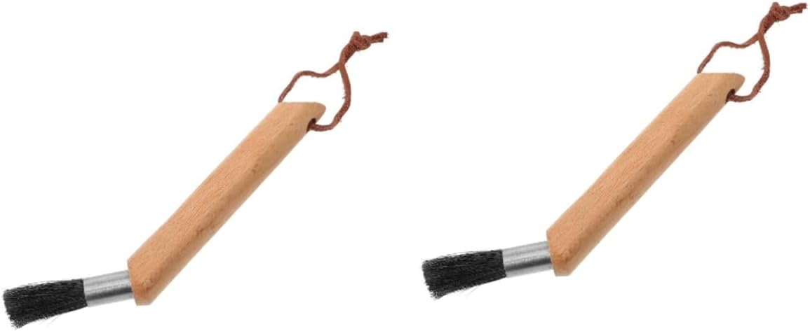 ARTIBETTER 2pcs Espresso Machine Cleaning Brush Natural Bristle Coffee Brush for Efficient Cleaning of Espresso Machines and Grinders Ergonomic Handle Essential Tool for Coffee