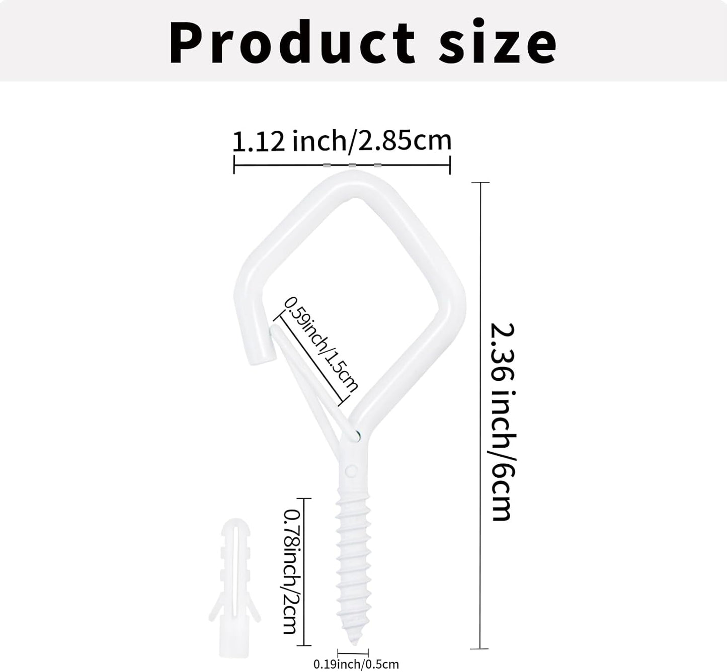 10PCS Eye Screw Hooks for Hanging Heavy Duty with Safety Buckle.Metal Ceiling Hooks for Hanging Plants,Cup,Wind Chime,Bird Feeders,christmas String Lights at Indoor&Outdoor,2.36 Inch(No Drill Bit)