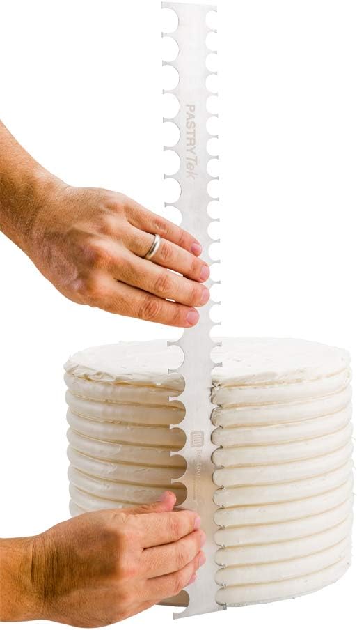 Restaurantware 19.8 Inch x 2 Inch Cake Comb 1 Semicircle Decorating Comb - Double-Sided Assorted Edges Stainless Steel Icing Smoother For Decorating Or Sculpting Desserts