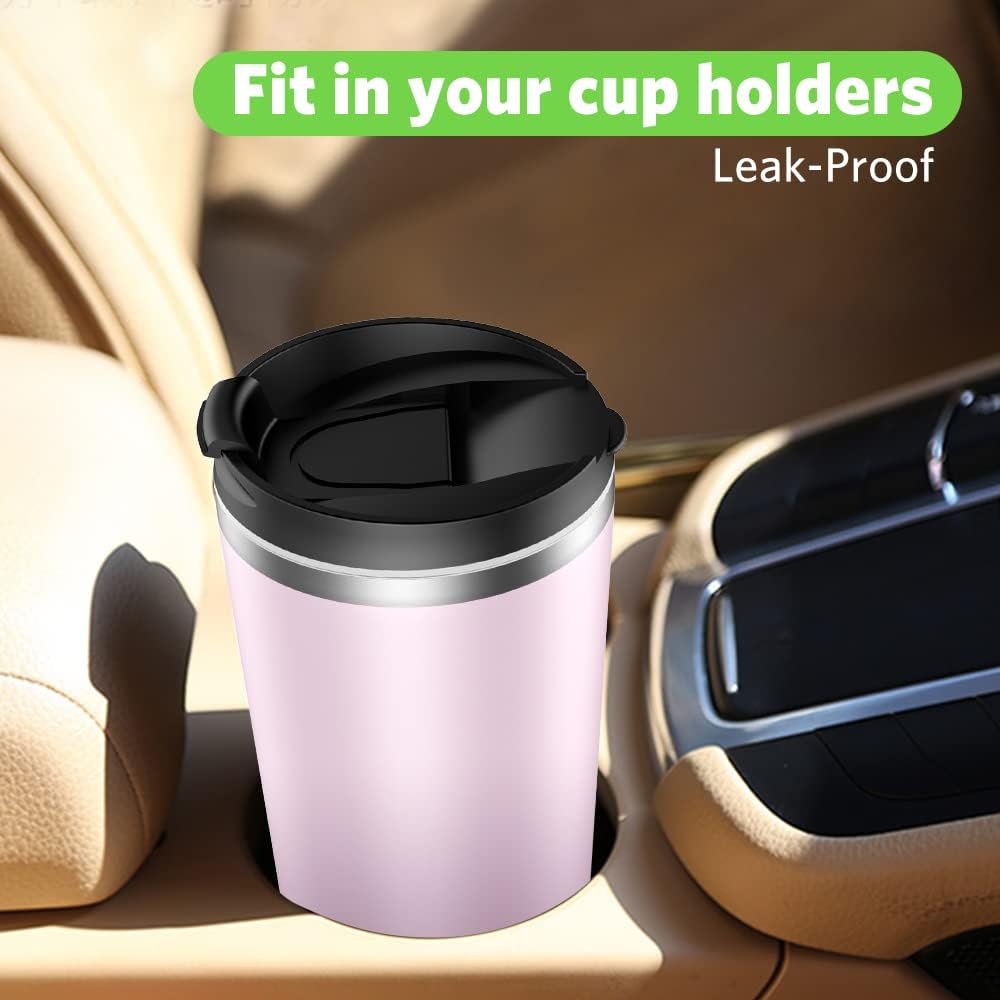 Insulated Coffee Mug with Ceramic Coating, 18oz Travel Mug with Leak-proof Lid, Vacuum Double-wall Tumbler, Stainless Steel Thermal Cup for Tea, Hot Cocoa, Cold Beverage, Ice Drinks