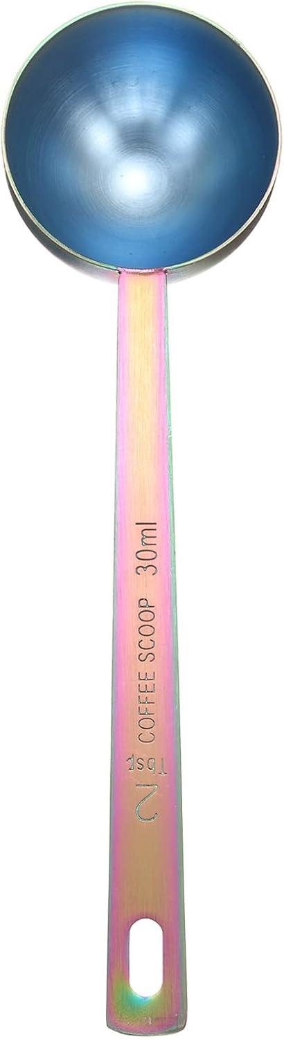 HARFINGTON Coffee Scoop Spoon 2tbsp (6tsp, 30ml) 304 Stainless Steel Long Handle Teaspoon/Tablespoon Measuring Spoons Scoops for Tea Sugar Kitchen, Multicolor