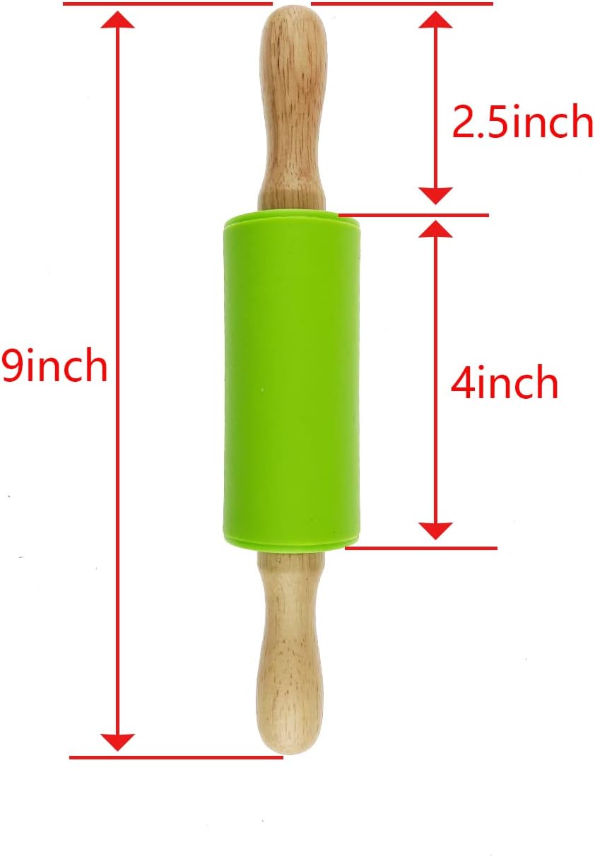 12 Pack Small Rolling Pin for Kids, 9 Inch Kids Rolling Pin for Home Kitchen (6 colors)