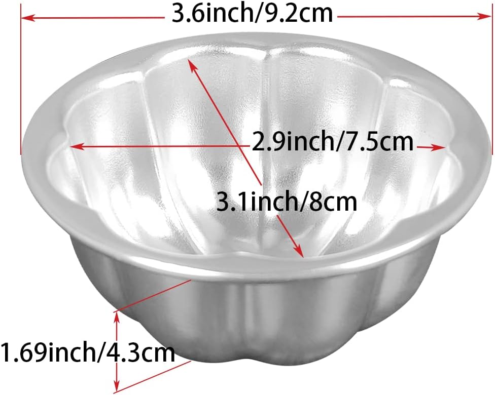 Cup Cake Molds Aluminum for Jello Nonstick Pudding Pan Cupcake Muffin Cups Cake Tartlets Baking Tool (3.5 x1.6inch)