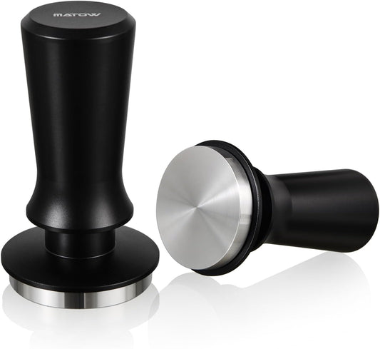 51mm Espresso Hand Tamper, MATOW Dual Calibrated Spring Loaded Coffee Tamper with Stainless Steel Flat Base, Pro-barista 30lbs Espresso Tamper with Anodized Aluminum Handle