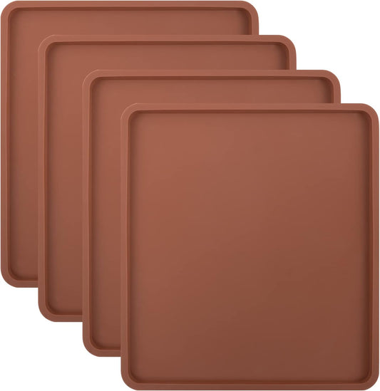 Aulock 4PCS Silicone Food Dehydrator Sheets with Edge, Compatible with Cosori 12" x 11" Trays, Square Non-stick Tray Liner, High Temperature Resistance Reusable Dryer Mats