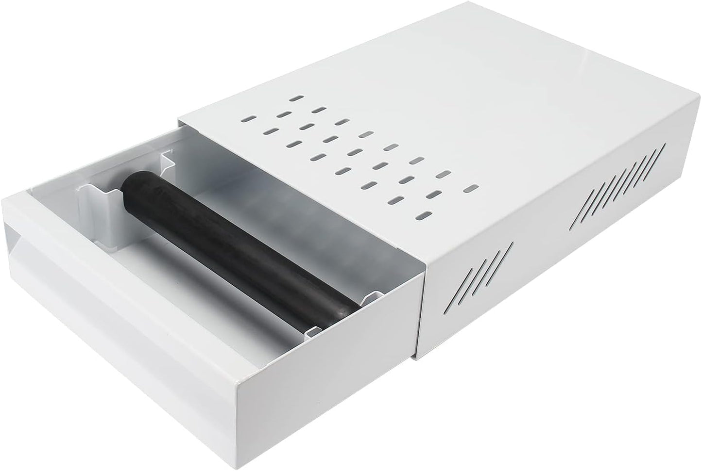 Espresso Knock Box Drawer, Stainless Steel High Bearing Capacity Coffee Knockbox For Home and Commercial Use, Middle Size 13.77 x 9.84 x 3.54 inch (White)