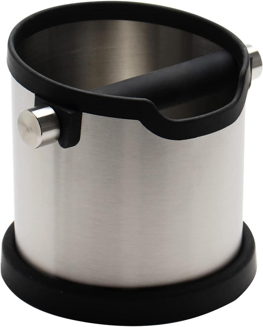 Espresso Knock Box, Capacity 60.8oz/1800ML Stainless Steel Coffee Grounds Container Waste Bin Coffee Tools for Barista and Non-slip Base (Silver)