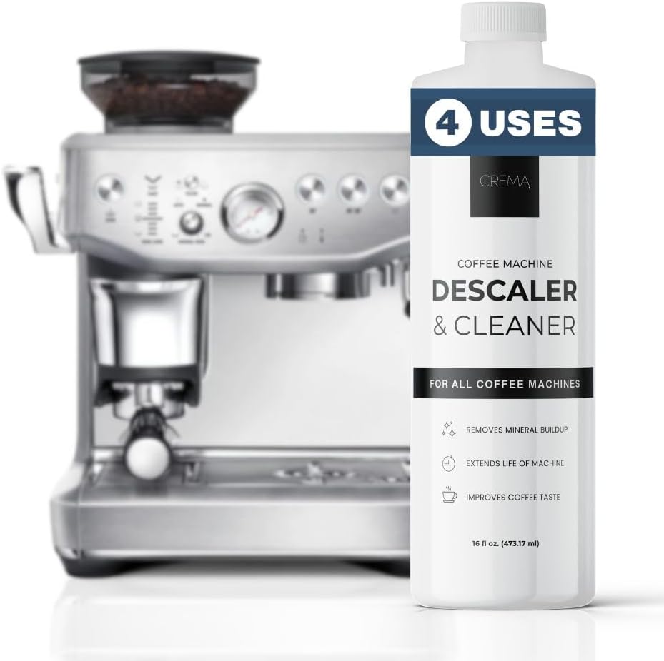 CREMA Coffee Products – Coffee Machine Descaler & Cleaner – Compatible with All Machines – 16 fl oz (4 Uses)