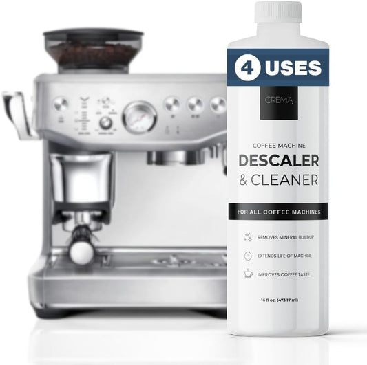 CREMA Coffee Products – Coffee Machine Descaler & Cleaner – Compatible with All Machines – 16 fl oz (4 Uses)