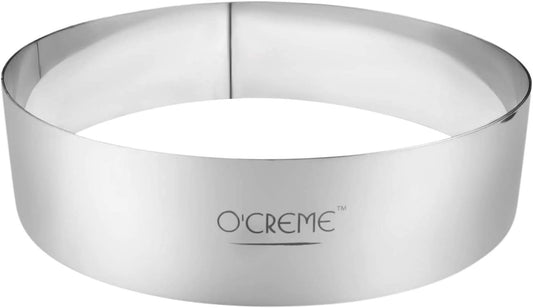 O'Creme Cake Ring Sturdy Stainless Steel Round Mousse Cake Ring Mold for Baking, Dessert Cake Decorating Pastry Rings 16 Inch Diameter x 3 Inch High