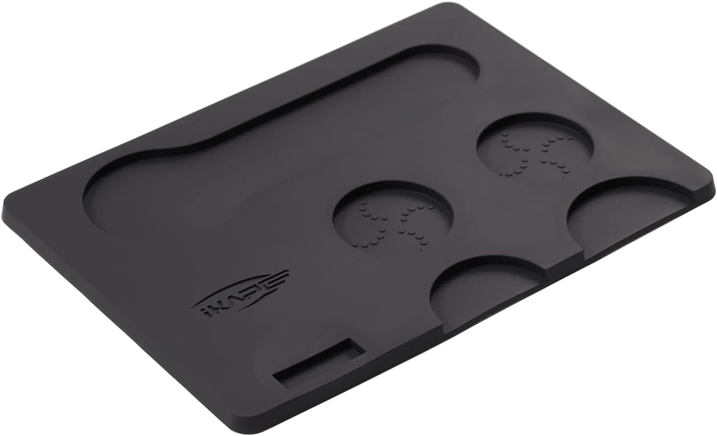 IKAPE Coffee Accessory Tool, Silicone Mat with Portafilter Holder, Espresso Tamping Station Mat, Distributor Food Safe & Non-Slip 11.61''x8.54'' (GJ-MAT)