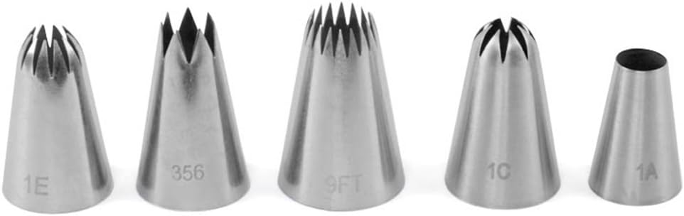 5 piece Stainless Steel Rose Flower Piping Tips Piping Nozzles Cake Decorating Supplies Cookies Cupcake Icing Decorating Supplies Decorating Kits Frosting Icing Tips Baking Set Tools #2