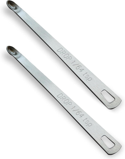 2PCS 1/64 Teaspoon(1/64tsp, 0.08ml, Drop) Single Tiny Measuring Spoon, Small Individual Stainless Steel Measure Spoons Only