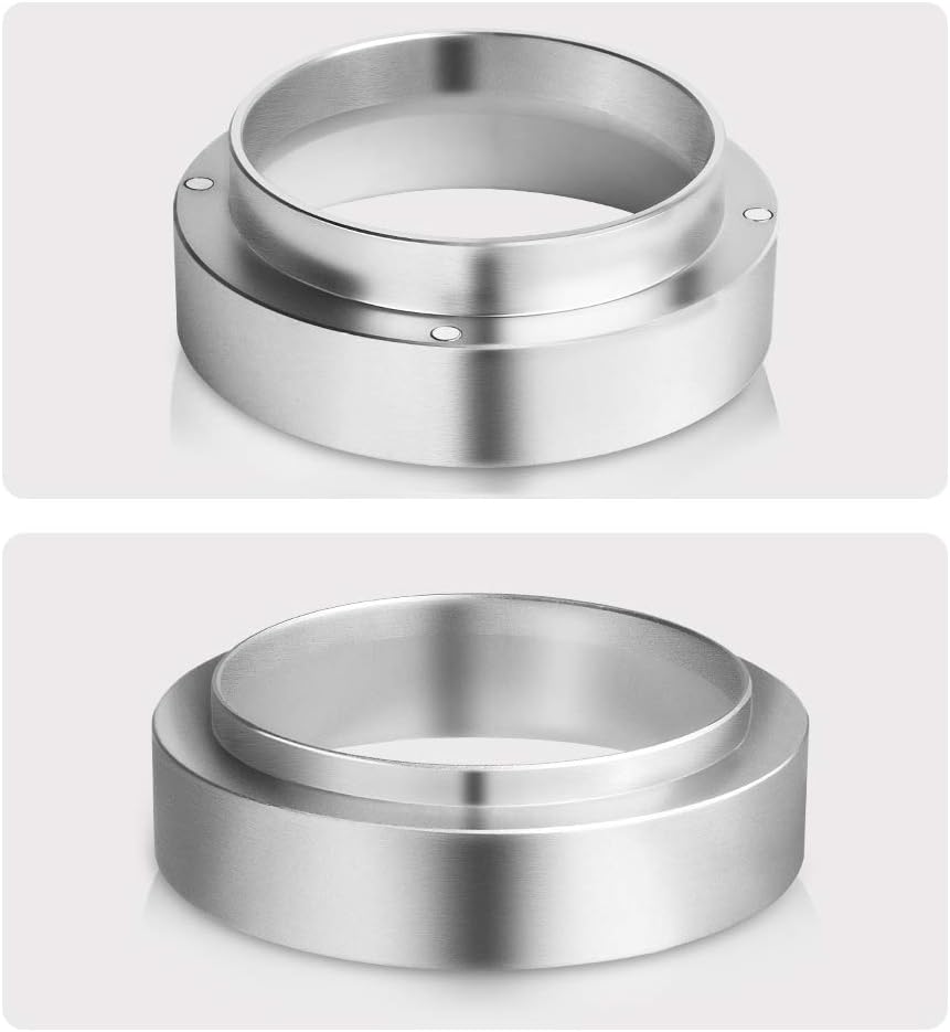 Aluminum Espresso Coffee Dosing Funnel Dosing Ring Funnel Replacement for 53mm Portafilters Espresso Machine Espresso Hand Tampers Accessories (53mm)