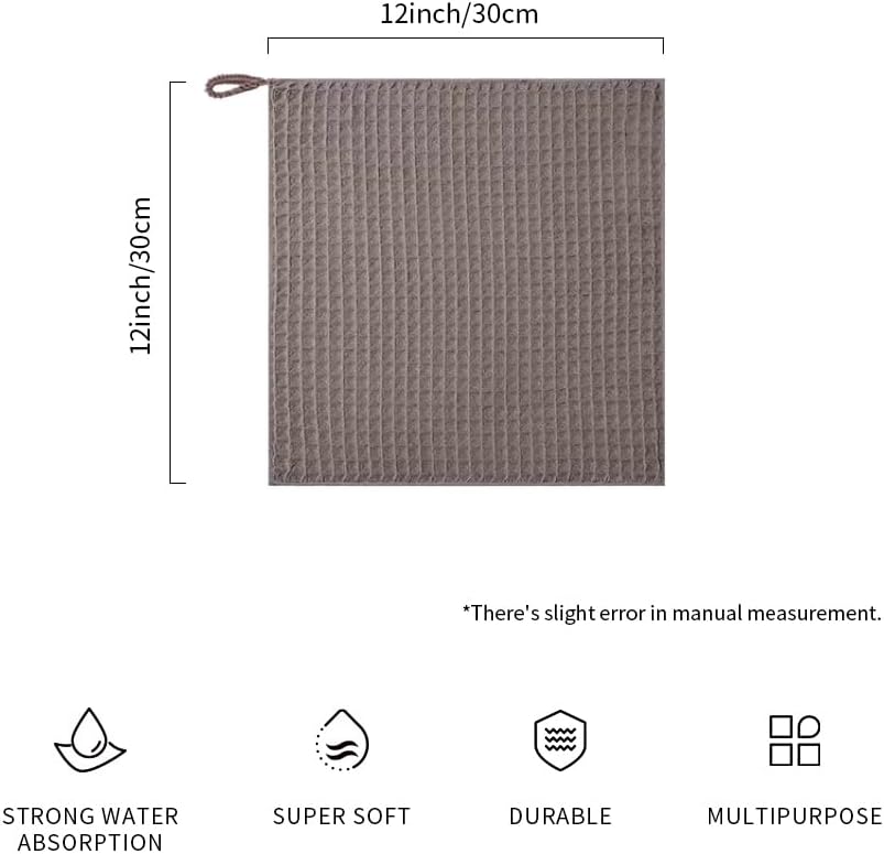 Barista Micro Cloth 4 Pack - watchget Microfiber Barista Cleaning Towels Coffee Cleaning Accessories for Espresso Machine, Steam Wand, Countertop, Kitchen Dish Cloth Waffle Weave Brown(12"x12")